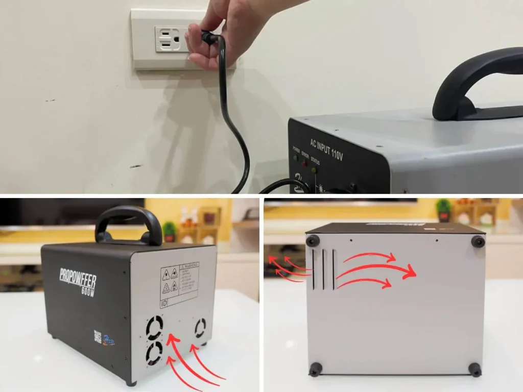 AC 行動電源正確使用習慣，保持通風與拔插頭